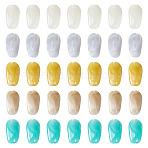 100Pcs 5 Colors Opaque Acrylic Beads, Imitation Gemstone, Nuggets, Two Tone, Faceted, Mixed Color, 24.5x14.5x10.5mm, Hole: 1.6mm, 20pcs/color(OACR-TA0004-98)