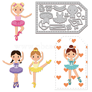 Dancer Theme Carbon Steel Cutting Dies Stencils, for DIY Scrapbooking, Photo Album, Decorative Embossing Paper Card, Stainless Steel Color, Girl Pattern, 9.2x15.1x0.08cm(DIY-WH0309-740)