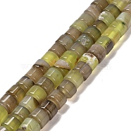 Natural Agate Beads Strands, Column, Dyed & Heated, Yellow Green, 9~10x7~8mm, Hole: 1.2mm, about 50pcs/strand, 14.92~15''(37.9~38.1cm)(G-B079-F01-01)