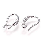 Brass Earring Hooks, with Horizontal Loop, Platinum, 15x8.5x2.5mm, Hole: 1.8mm, 20 Gauge, Pin: 0.8mm(KK-L177-29P)