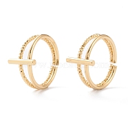 Brass Cuff Rings, Open Rings, Long-Lasting Plated, Bar, Real 18K Gold Plated, Inner Diameter: 17mm(X-RJEW-H131-05G)