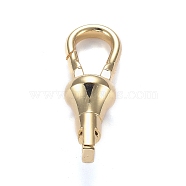 Brass Lobster Claw Clasps, Long-Lasting Plated, Real 18K Gold Plated, 23.7x8.2x7.2mm, Hole: 1.8mm(ZIRC-F120-015G)