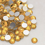 Glass Flat Back Rhinestone, Grade A, Back Plated, Faceted, Half Round, Lt.Col.Topaz, 3~3.2mm, about 1440pcs/bag(RGLA-C002-SS12-226)