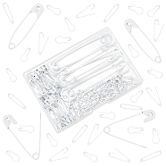 110Pcs 3 Style Spray Painted Iron Safety Pins & Calabash Pins, White, 22~75x7~17x2~6mm, Hole: 4.5mm, Pin: 0.7~1.5mm(IFIN-AR0001-27)