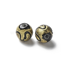 Handmade Gold Foil Glass Beads, Round, Black, 9~11x8~11mm, Hole: 1.6mm(LAMP-P068-13E)