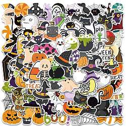 Halloween Themed PVC Waterproof Sticker Labels, Self-adhesive Decals, for Suitcase, Skateboard, Refrigerator, Helmet, Mobile Phone Shell, Colorful, 40~80mm, 100pcs/set(HAWE-PW0001-047)