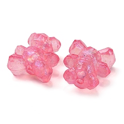 Luminous Transparent Acrylic Beads, Glow in the Dark, Bear, Pink, 18.5x17x12mm, Hole: 2.2mm(MACR-D024-30-02)