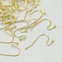 Brass Earring Hooks, Golden, 22x11x0.75mm(X-J0JQN-G-NF)