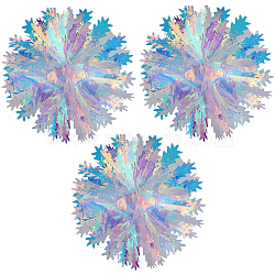 PET Snowflake Pendant Decorations, Christmas Tree Hanging Decorations, Colorful, 214x214x96mm(AJEW-WH20020-014A)