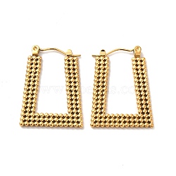 Ion Plating(IP) 304 Stainless Steel Trapezoid Hoop Earrings for Women, Golden, 27.5x20x1.5mm, Pin: 0.7mm(EJEW-K243-08G)