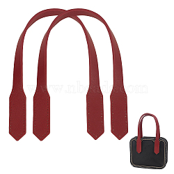 PU Imitation Leather Sew on Bag Straps, DIY Purse Making Supplies, Dark Red, 46x1.55~2.55x0.4cm, Hole: 1.2mm(FIND-WH0110-495B)