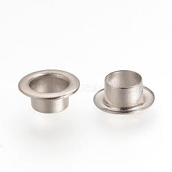 European Style Iron Eyelet Core, Grommet for Large Hole Beads, Platinum, 8~8.5x3.5mm, Hole: 4.5mm(IFIN-S694-01)