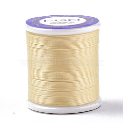 Nylon 66 Coated Beading Threads for Seed Beads, Champagne Yellow, 0.1mm, about 54.68 yards(50m)/roll(NWIR-R047-012)