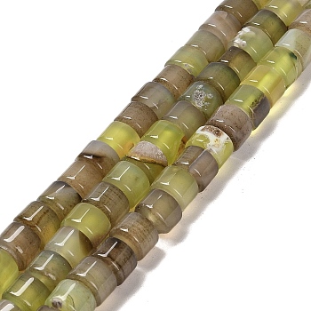 Natural Agate Beads Strands, Column, Dyed & Heated, Yellow Green, 9~10x7~8mm, Hole: 1.2mm, about 50pcs/strand, 14.92~15''(37.9~38.1cm)