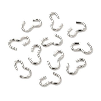 304 Stainless Steel Quick Link Connectors, Chain Findings, Number 3 Shaped Clasps, Stainless Steel Color, 11x6.5x1mm