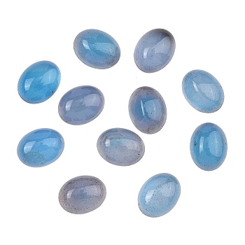 Natural Blue Agate Cabochons, Dyed & Heated, Oval, 9x7x4~4.5mm