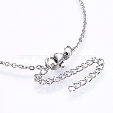 304 Stainless Steel Initial Pendant Necklaces(NJEW-H486-30P-B)-3