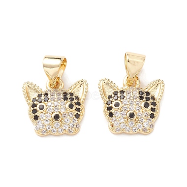 Brass Micro Pave Cubic Zirconia Charms(ZIRC-C004-01G)-2