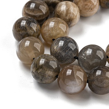 naturelles perles noires de pierre de lune brins(G-Q183-A01-02)-4