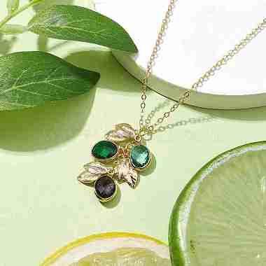 Stainless Steel and Glass Pendant Necklaces(NJEW-JN04701-02)-3