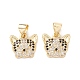 Brass Micro Pave Cubic Zirconia Charms(ZIRC-C004-01G)-2