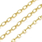 Brass Cable Chains, wiht Spool, Long-Lasting Plated, Soldered, Lead Free & Cadmium Free, Real 18K Gold Plated, Links: 10x5.5x1.5mm and 6.5x5.5x2mm(CHC-L050-06G)
