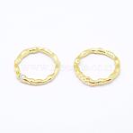 Brass Micro Pave Grade AAA Cubic Zirconia Linking Rings, Cadmium Free & Nickel Free & Lead Free, Real 18K Gold Plated, 13x1.5mm, Hole: 10mm(ZIRC-P067-16-NR)