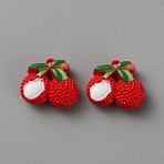 Zinc Alloy Pendants, Baking Paint, Fruits, Lychee, 13x15.5x5.5mm, Hole: 1.2mm(FIND-CJC0437-042A)