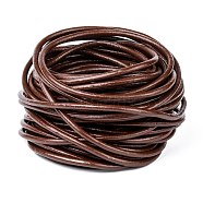 Leather Beading Cord, Cowhide Leather, DIY Necklace Making Material, Saddle Brown, 3mm, about 109.36 yards(100m)/bundle(WL-A002-12)