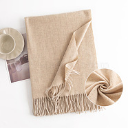 Polyester Neck Warmer Scarf, Winter Scarf, Tassel Wrap Scarf, Wheat, 1900x700mm(COHT-PW0002-35D)