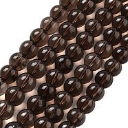 Natural Smoky Quartz Round Beads Strands, 6~6.8mm, Hole: 1mm, about 57~64pcs/strand, 37.5cm(X-G-E329-6mm-38A)