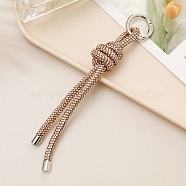 Rhinestone Keychain, Knot Strap Bag Hanging Accessories, Champagne Gold, 170mm(PW-WGEB6D9-04)