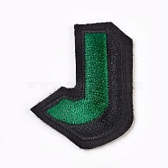 (Clearance Sale)Computerized Embroidery Cloth Iron On Patches, Costume Accessories, Appliques, Letter, Green, 39x31x1.7mm(DIY-WH0083-01J)
