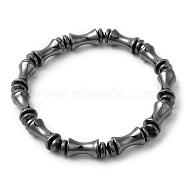 Synthetic Hematite Bamboo Beaded Stretch Bracelets, Inner Diameter: 2-1/4 inch(5.8cm)(BJEW-E078-01)