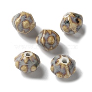 Handmade Porcelain Beads, Rondelle, Light Grey, 12~13x10.5~11mm, Hole: 2mm(PORC-L080-A02)