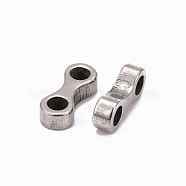 201 Stainless Steel Bead Spacer Bars, Stainless Steel Color, 12x5x2mm, Hole: 2.5mm(STAS-R064-41)