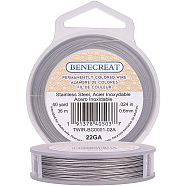Tiger Tail Wire,Nylon-coated 304 Stainless Steel,Light Grey,0.6mm,about 120 Feet(40 yards)/strand(TWIR-BC0001-02A)