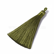 Polyester Tassel Pendants, Olive, 78~82x8mm, Hole: 2~4mm(FIND-I009-B24)