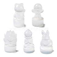 Natural Selenite Ornaments Figurine, Desk Statue for Home Office Decoration, Mixed Shapes, 2.4~3.3x2.15~2.6x4.5~5.35cm(DJEW-B010-02)