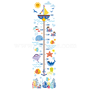 Marine Theme, PVC Height Growth Chart Wall Sticker, for Kids Measuring Ruler Height, Colorful, 29x90cm, 3 sheets/set(DIY-WH0232-001)