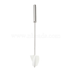 Silicone Stirring Rods, with 201 Stainless Steel Handle, for Cake Making, White, 390x49x40mm(DIY-U005-03A-P)