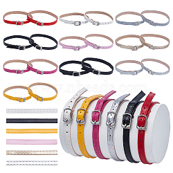 10 Sets 10 Styles Imitation Leather Women's Adjustable Detachable Anti-Loose Shoe Straps for High Heels, with Alloy Buckle, Mixed Color, 320x85x2mm, 1 set/style(FIND-WR0011-83)