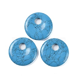 Synthetic Turquoise Pendants, Donut/Pi Disc Charms, 45x5~7mm, Hole: 10.5mm(G-C140-10J)