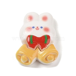 Christmas Rabbit Theme Opaque Resin Decoden Cabochons, Christmas Bell, 27.5x19x7mm(RESI-S397-02E)