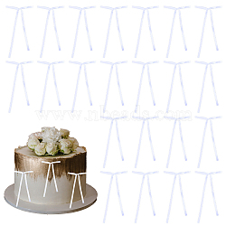 50Pcs Polyester Bowknot for Party Decoration, White, 130~135x80~85x2mm(DIY-GF0011-78B)