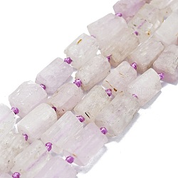 Natural Kunzite Beads Strands, Frosted, Nuggets, 10~12x7~8mm, Hole: 0.8mm, about 32~33pcs/strand, 16.54''(42cm)(G-O170-118)