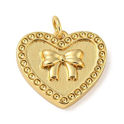 Rack Plating Brass Pendants, with Jump Ring, Cadmium Free & Lead Free, Long-Lasting Plated , Heart, Real 18K Gold Plated, 16x18x3mm, Hole: 3.4mm(KK-A200-04G)