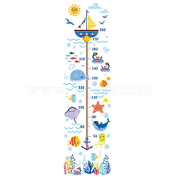 Marine Theme, PVC Height Growth Chart Wall Sticker, for Kids Measuring Ruler Height, Colorful, 29x90cm, 3 sheets/set(DIY-WH0232-001)