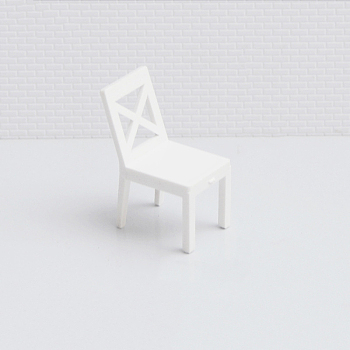 Plastic Chairs, Mini Furniture, Dollhouse Decorations, White, 40x25mm