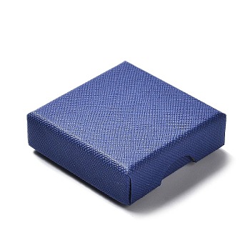 Cardboard Jewelry Set Boxes, with Sponge Inside, Square, Blue, 5.05~5.1x5.1x1.67cm